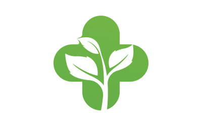 Sjukhus natur löv hälsa logotyp mall v12