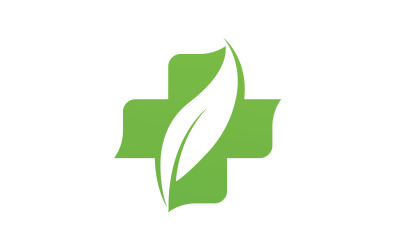 Sjukhus natur löv hälsa logotyp mall v2