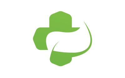 Szablon logo zdrowia liści natury szpitalnej v3