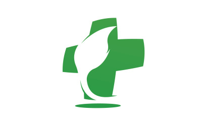 Hastane doğa yaprak sağlık logo şablonu v25