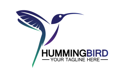 Hummingbird icon logo template v4
