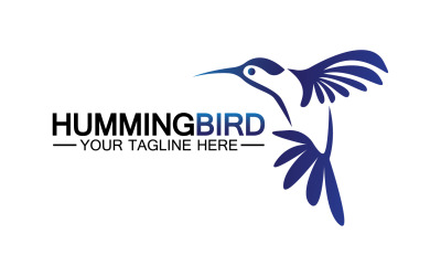 Hummingbird ikon logotyp mall v8