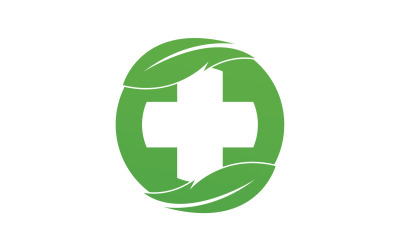 Krankenhaus-Naturblatt-Gesundheitslogo-Vorlage v20
