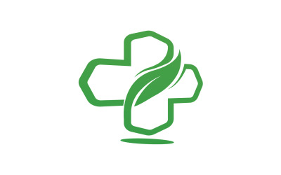 Krankenhaus-Naturblatt-Gesundheitslogo-Vorlage v27