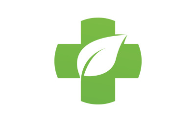 Modèle de logo de santé de feuille de nature d&amp;#39;hôpital v15