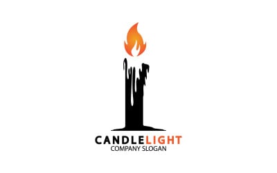 Modèle vcetor de logo d&amp;#39;icône de lumière de bougie v16