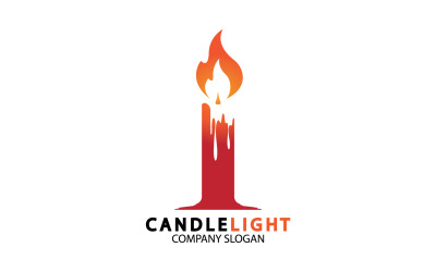 Modèle vcetor de logo d&amp;#39;icône de lumière de bougie v1
