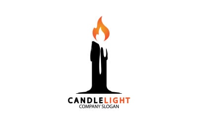 Modèle vectoriel de logo d&amp;#39;icône de lumière de bougie v12