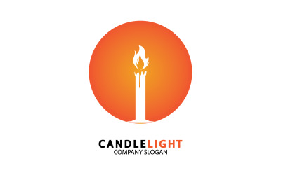 Modèle vectoriel de logo d&amp;#39;icône de lumière de bougie v39