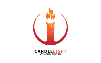Modèle vectoriel de logo d&amp;#39;icône de lumière de bougie v45