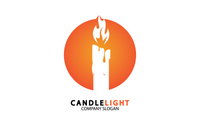Modello vcetor logo icona a lume di candela v34