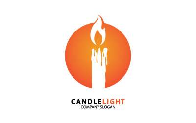 Modello vcetor logo icona a lume di candela v38