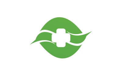 Szablon logo zdrowia liści natury szpitala v21