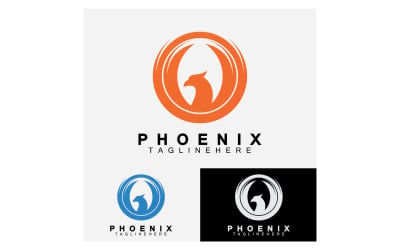 Modèle d&amp;#39;oiseau Phoenix logo vectoriel v14