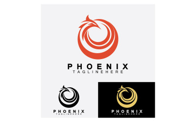 Modèle d&amp;#39;oiseau Phoenix logo vectoriel v2
