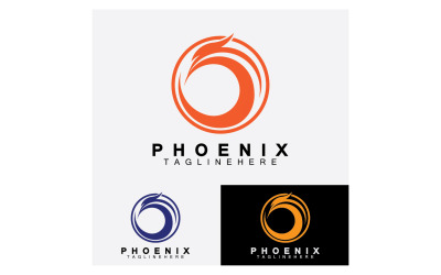 Modèle d&amp;#39;oiseau Phoenix logo vectoriel v8