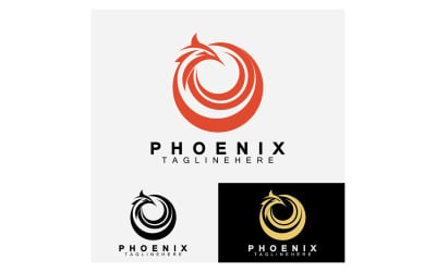 Phoenix bird template logo vector v2
