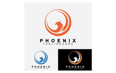 Phoenix kuş şablonu logo vektör v15