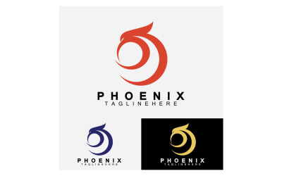 Phoenix kuş şablonu logo vektör v1