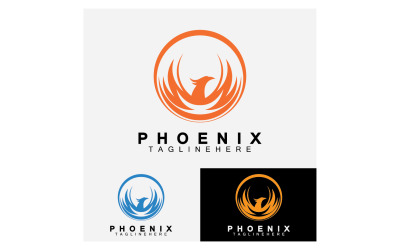 Phoenix kuş şablonu logo vektör v20