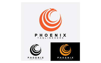 Phoenix kuş şablonu logo vektör v9