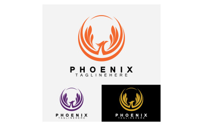 Vektorové logo šablony ptáka Phoenix v19