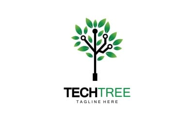 Logo del modello di albero tecnologico vcetor v19
