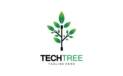 Logo del modello di albero tecnologico vcetor v21