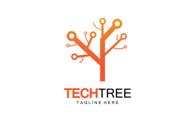 Logotipo de plantilla de árbol tecnológico vcetor v27