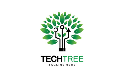 Technologiebaum-Vorlagenlogo vcetor v22