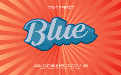 Azul Editable Vector Eps Diseño De Efecto De Texto 3d
