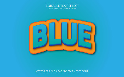 Blue  Editable Vector Eps Text Effect Design Illustration