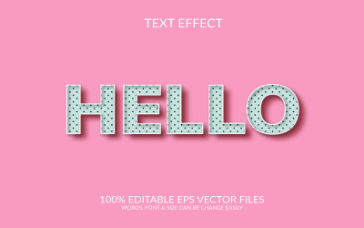 Hej 3d text effekt design mall illustration