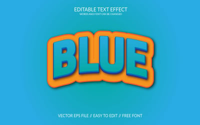 Kék szerkeszthető vektoros Eps szöveg effektus tervezési illusztráció