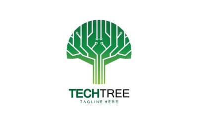 Logo de modèle d&amp;#39;arbre technologique vcetor v63