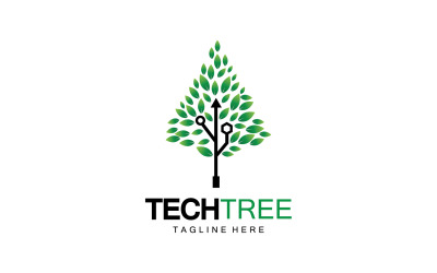 Logo del modello di albero tecnologico vcetor v24