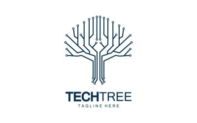 Logo del modello di albero tecnologico vcetor v47