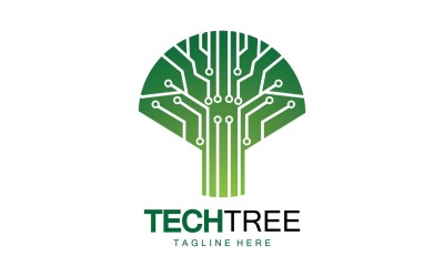 Logo del modello di albero tecnologico vcetor v59