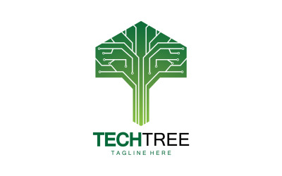 Logotipo de plantilla de árbol tecnológico vcetor v57