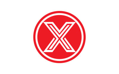 Początkowy wektor logo litery X v34