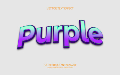Púrpura Editable Vector Eps Diseño De Efecto De Texto 3d