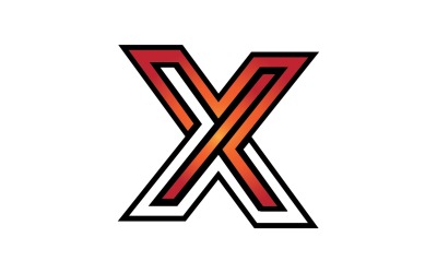 Vetor de logotipo inicial da letra X v14