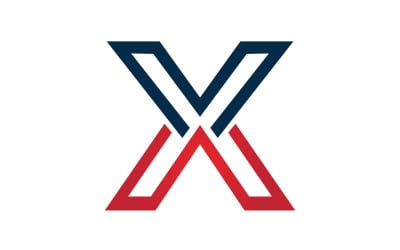 Vettore logo iniziale lettera X v27