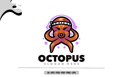 Bläckfisk takoyaki maskot logotypdesign