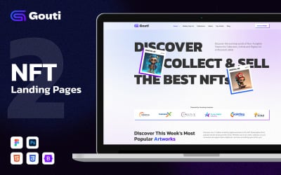 Gouti – цільова сторінка NFT Bootstrap HTML5