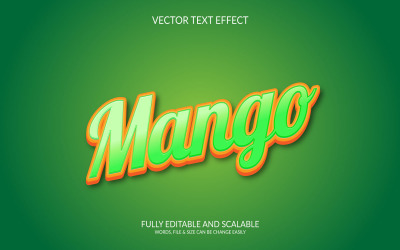 Mango 3D bewerkbare vectoreps-teksteffectillustratie