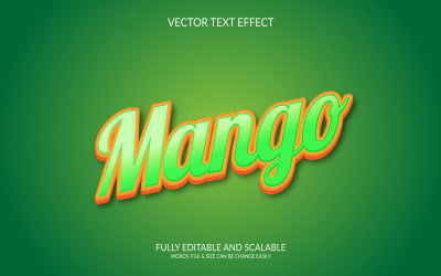 Mango 3D redigerbar vektor Eps texteffektillustration