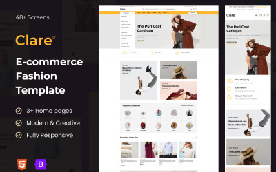 Modern Clare – e-kereskedelmi webhelysablon