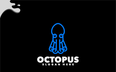 Octopus line symbol logo design