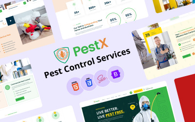 Pestx - HTML5-sjabloon voor ongediertebestrijdingsdiensten